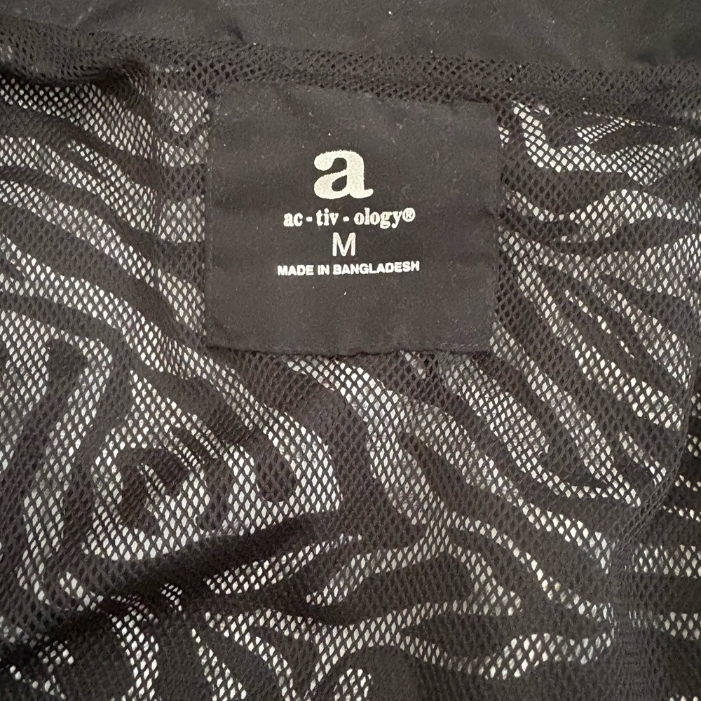 ac•tiv•ology® Black Mesh Zebra Print Jacket